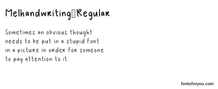 Melhandwriting2Regular Font