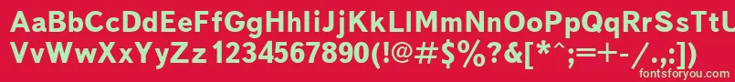 フォントTxb75 – 赤い背景に緑の文字