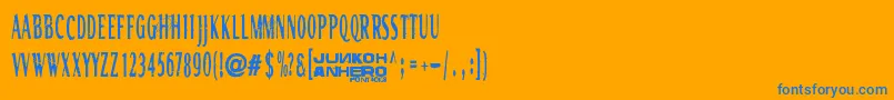 フォントRgmb6044Str – オレンジの背景に青い文字