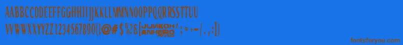 Czcionka Rgmb6044Str – brązowe czcionki na niebieskim tle