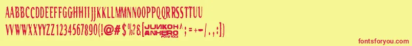 Rgmb6044Str-fontti – punaiset fontit keltaisella taustalla
