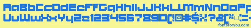 BlockoutClosedultra Font – Blue Fonts on Yellow Background