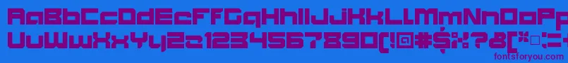 Fonte BlockoutClosedultra – fontes roxas em um fundo azul