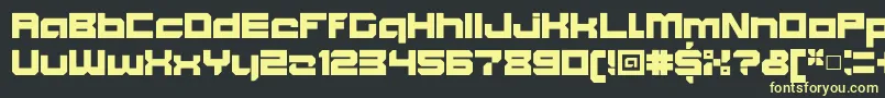 Fonte BlockoutClosedultra – fontes amarelas em um fundo preto