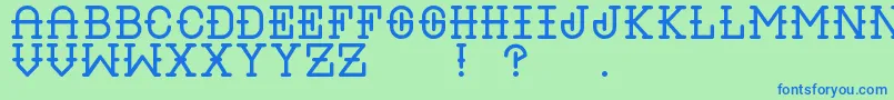 LiquorRegular Font – Blue Fonts on Green Background
