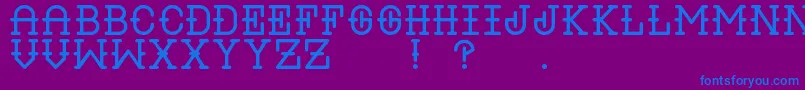LiquorRegular-Schriftart – Blaue Schriften auf violettem Hintergrund