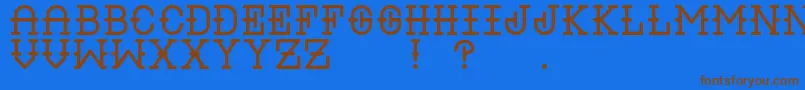 LiquorRegular-Schriftart – Braune Schriften auf blauem Hintergrund