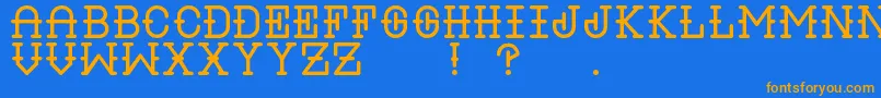 LiquorRegular Font – Orange Fonts on Blue Background