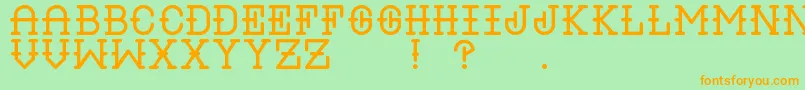 LiquorRegular-Schriftart – Orangefarbene Schriften auf grünem Hintergrund