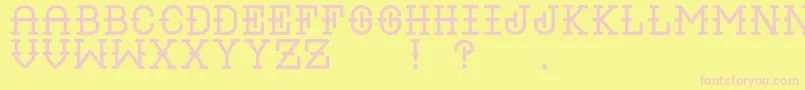 LiquorRegular Font – Pink Fonts on Yellow Background