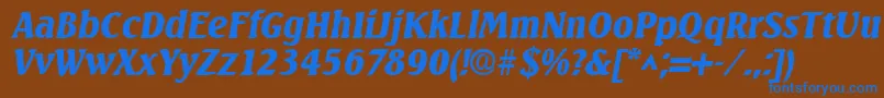 SeagullBoldItalic Font – Blue Fonts on Brown Background