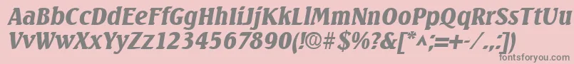 SeagullBoldItalic-Schriftart – Graue Schriften auf rosa Hintergrund