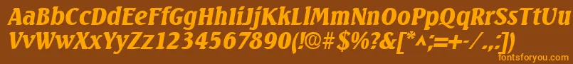 SeagullBoldItalic Font – Orange Fonts on Brown Background