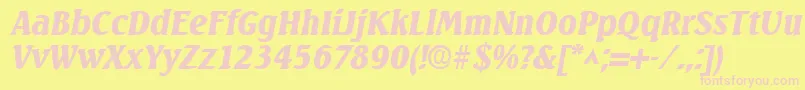 SeagullBoldItalic Font – Pink Fonts on Yellow Background