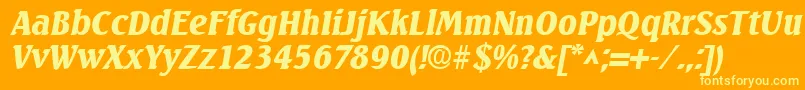 SeagullBoldItalic Font – Yellow Fonts on Orange Background