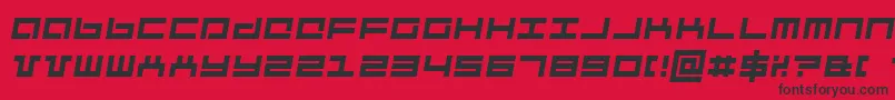 Czcionka MechaItalic – czarne czcionki na czerwonym tle