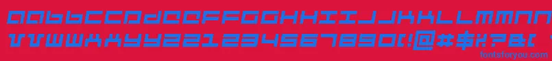 Czcionka MechaItalic – niebieskie czcionki na czerwonym tle