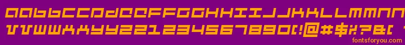 Czcionka MechaItalic – pomarańczowe czcionki na fioletowym tle