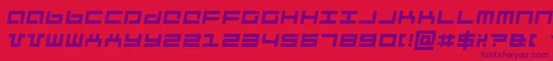 Czcionka MechaItalic – fioletowe czcionki na czerwonym tle