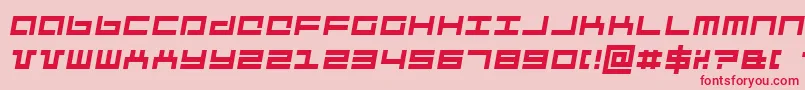 MechaItalic Font – Red Fonts on Pink Background