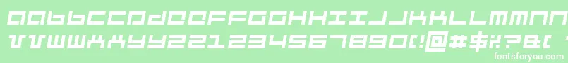フォントMechaItalic – 緑の背景に白い文字