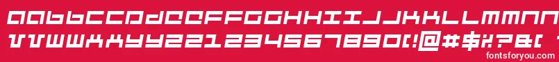 フォントMechaItalic – 赤い背景に白い文字