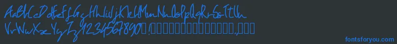 Pwoblique Font – Blue Fonts on Black Background