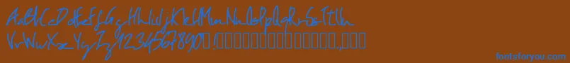 Pwoblique Font – Blue Fonts on Brown Background