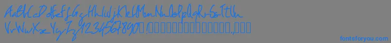 Pwoblique Font – Blue Fonts on Gray Background