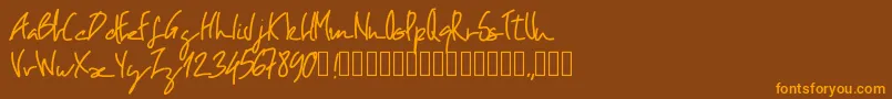 Pwoblique Font – Orange Fonts on Brown Background