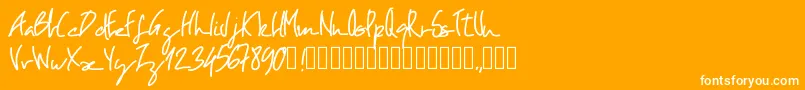 Pwoblique Font – White Fonts on Orange Background