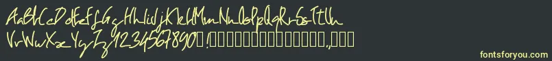 フォントPwoblique – 黒い背景に黄色の文字