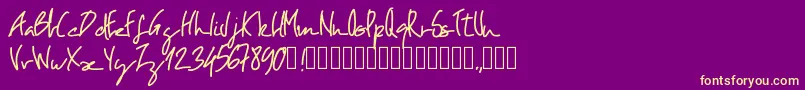 Pwoblique Font – Yellow Fonts on Purple Background