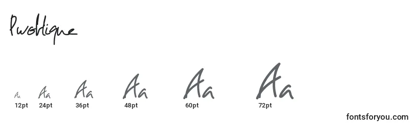 Pwoblique Font Sizes