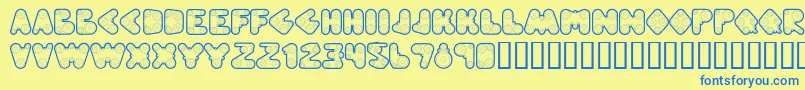 Webpressbold Font – Blue Fonts on Yellow Background