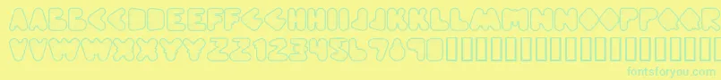 Webpressbold Font – Green Fonts on Yellow Background