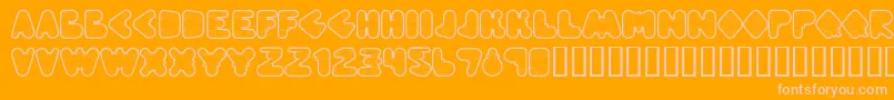 Fonte Webpressbold – fontes rosa em um fundo laranja