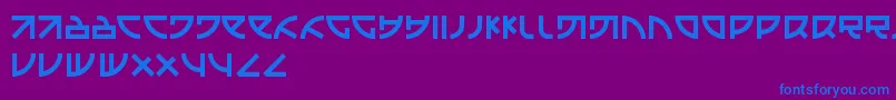 フォントEmison – 紫色の背景に青い文字