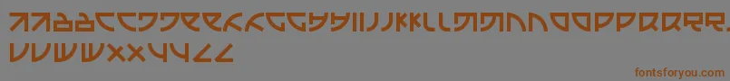 フォントEmison – 茶色の文字が灰色の背景にあります。