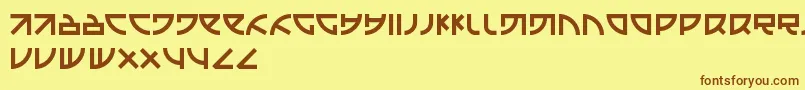 フォントEmison – 茶色の文字が黄色の背景にあります。