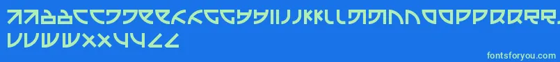 フォントEmison – 青い背景に緑のフォント