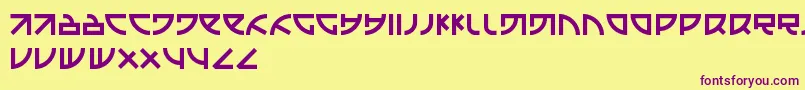 Czcionka Emison – fioletowe czcionki na żółtym tle