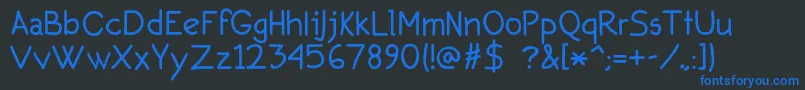 Secondo Font – Blue Fonts on Black Background