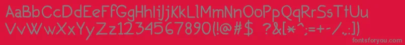 Secondo-Schriftart – Graue Schriften auf rotem Hintergrund