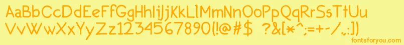 Secondo Font – Orange Fonts on Yellow Background