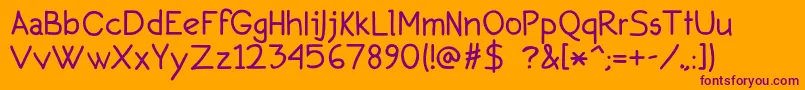 Secondo Font – Purple Fonts on Orange Background
