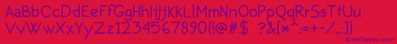 Secondo Font – Purple Fonts on Red Background