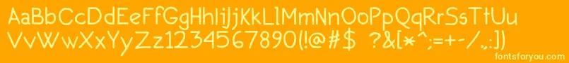 Secondo Font – Yellow Fonts on Orange Background