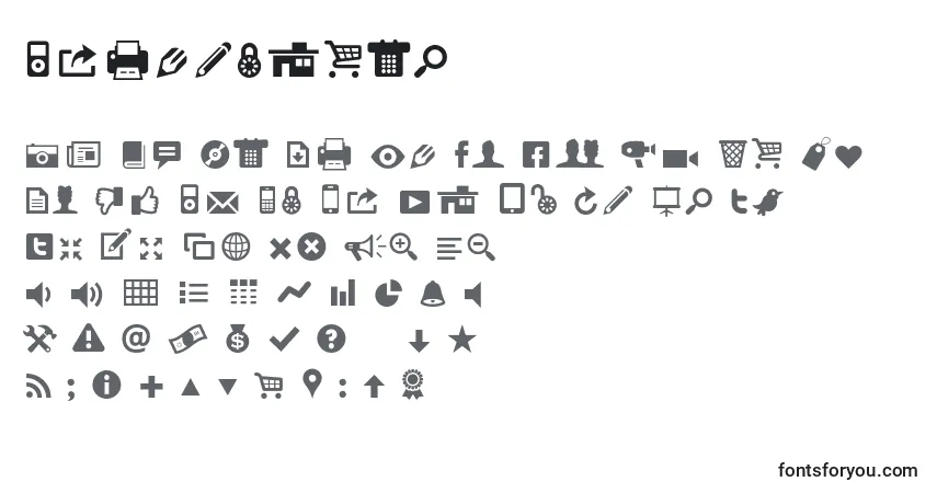 Schriftart Modernpics – Alphabet, Zahlen, spezielle Symbole
