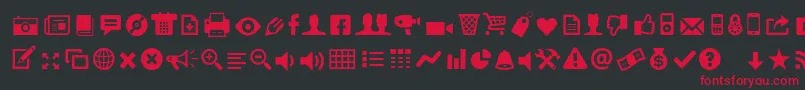 Modernpics Font – Red Fonts on Black Background